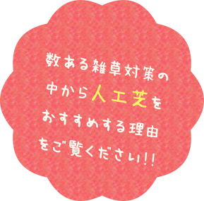 数ある雑草対策の中から人工芝をおすすめする理由をご覧ください！！